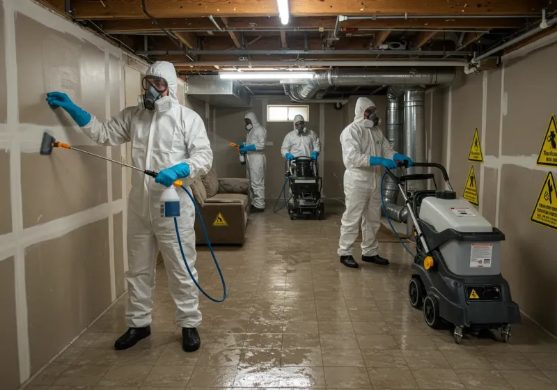 Basement Moisture Removal and Structural Drying process in Snyder County, PA